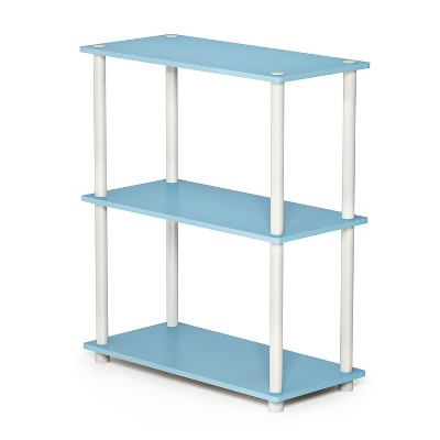 Furinno Turn-N-Tube 3 Tier Storage Display Multipurpose Rack Shelf Closet Organizer for Home Living Rooms and Bedrooms, Light Blue/White