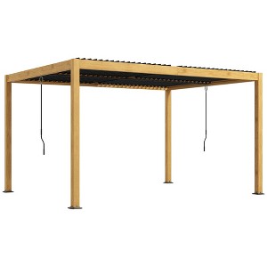 Outsunny 10' x 13' Louvered Pergola with Adjustable Roof, Aluminum Hardtop Gazebo for Patio, Deck, Garden, Yard, Beach - 1 of 4