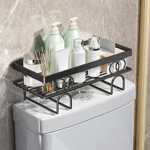 Over The Toilet Storage Shelf, Above Toilet Organizers Multifunctional Bathroom Storage Cabinet Punch-Free Toilet Tank Organizer Rack Single Layer - 1 of 4