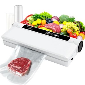 IULULU Food Vacuum Sealer, 75KPA, Dry/Wet, 20 Bags, Timer, Compact - 1 of 4