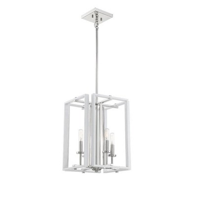 Champlin 4-Light Gray and Polished Nickel Pendant