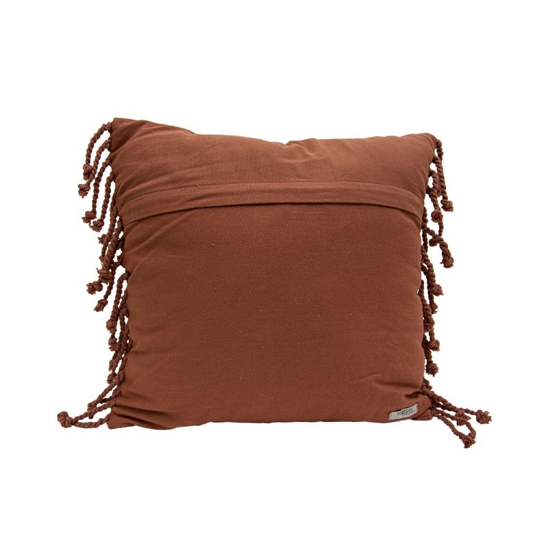18x18 Inches Hand Woven Rust Cotton with Polyester Fill Pillow - Foreside Home & Garden, 3 of 6