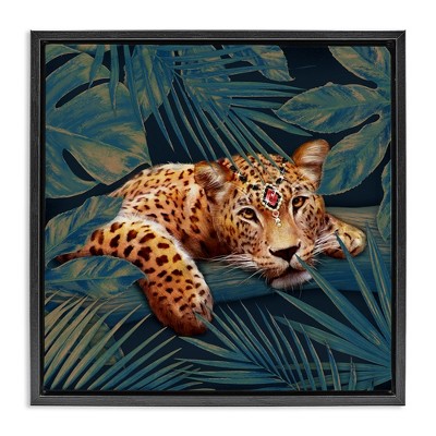 Stupell Industries Tropical Leopard with Glitz Gem, 18" x 18"