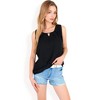 Anna-Kaci Women's Sleeveless Keyhole Top with Pleated Front Detail and Lightweight Textured Fabric - 3 of 4