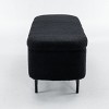 GlasFlength Ottomans and Benches Practical Long Stool Footstool Convenient for Storing Items Bench Soft for Living Room, Black, 42.5"*17.3"*11.8" - 2 of 4