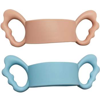 Botabee Silicone Wide-Neck Baby Bottle Handle - Set of 2, Blue & Pink
