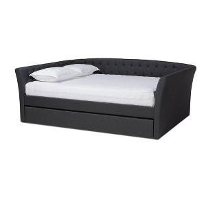 Delora Upholstered Daybed with Trundle - Baxton Studio - 1 of 4