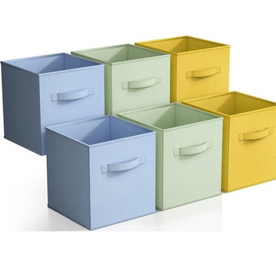 pastel blue, green and yellow