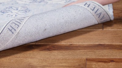 Handmade Blue and Ivory Wool 4'x6' Area Rug