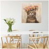 Kate & Laurel All Things Decor 30"x30" Sylvie Adorable Floral Boho Cat Framed Canvas by The Creative Bunch Studio White - 3 of 4