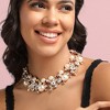 SOHI Women's Pearl White Party Statement Necklace - 3 of 4