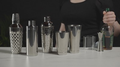 Viski Element Stainless Steel 24oz Cocktail Shaker with Strainer