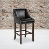 Emma and Oliver 30"H Transitional Upholstered Walnut Barstool with Accent Nails - 2 of 4