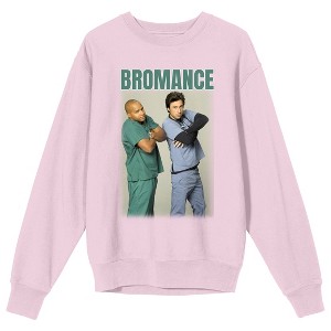 Scrubs Bromance Adult Cradle Pink Crew Neck Sweatshirt - 1 of 2