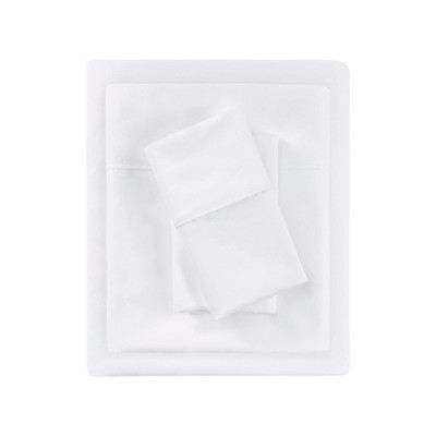 Queen 1000 Thread Count Cotton Blend Solid Sheet Set White - Beautyrest