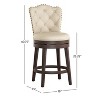 Hillsdale Furniture Edenwood Swivel Counter Height Barstool Cream: Matte Finish, Upholstered, Wood Legs - 3 of 4