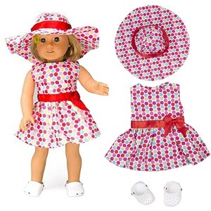 Dress Along Dolly Polka Dot Dress Outfit for American Girl Doll - 1 of 1