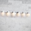Possini Euro Design Modern Wall Light Chrome Hardwire 48 1/2" 6-Light Fixture Etched White Opal Glass Shade for Bedroom Bathroom Vanity Living Room - 2 of 4