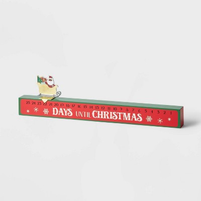 4.5" Santa in Sleigh 'Days Until Christmas' Advent Calendar with Green Top - Wondershop™
