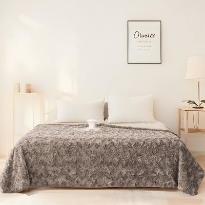Captiva Designs Faux Fur Throw Blanket, Reversible Soft Plush Blanket for Couch, Sofa & Bed