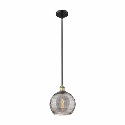 Athens Deco Swirl - 1 Light Stem Hung Mini Pendant In Industrial Style-11.13 Inches Tall and 10 Inches Wide