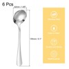 Unique Bargains Stainless Steel Dinner Tea Soup Round Spoons 6 Pcs Silver - 2 of 4