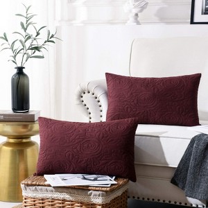 Marcielo 2 Pack Throw Pillow Cover Embroidery Euro Sham Covers - 1 of 4