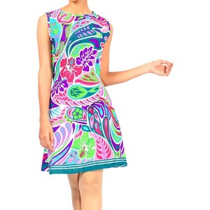 LA LEELA Women's Beachwear Swimsuit Coverups for Women Summer Swim Beach Dress Cover Ups for Swimwear Women Loose Casual Bathing Suit 0-2 Blue,Paisley - 1 of 4