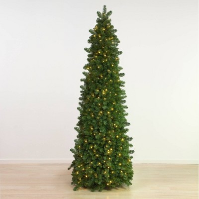 7.5ft Pre-lit LED Slim Natural Pine Artificial Christmas Tree - Easy Treezy