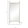 HomeRoots 71" Natural Solid Wood Ladder Leaning Framed Full Length Mirror - 3 of 4
