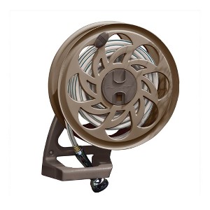 Suncast CPLSTA125B 125' Wall-Mounted Side Tracker Garden Hose Reel for 5/8" Hose with Guide for Patio or Garden, Dark Taupe - 1 of 4