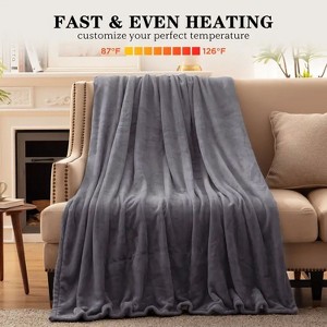 Kumasinova 50x60/70x50/80x60 Inch Heated Blanket,Electric Throw Blanket with 3 Heat Settings,Ultra Soft Flannel Blankets & Throws for Couch,Bed - 1 of 4