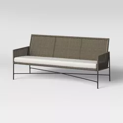 Wicker & Metal X Frame Patio Sofa - Gray - Threshold™ designed with Studio McGee