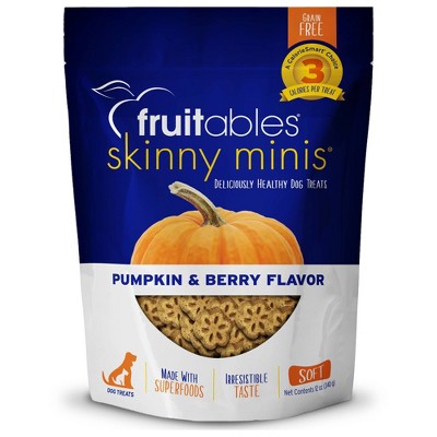 Fruitables Skinny Minis Pumpkin & Berry Flavor Healthy Low Calorie Chewy Dog Treats- 12oz