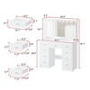 Hitow White 3 Mirrored Dresser with Lighting and Storage Drawers Carved Handles - 4 of 4