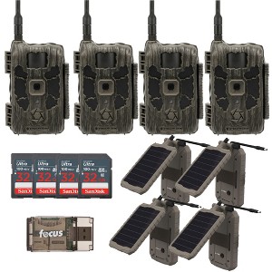 Stealth Cam 40MP Deceptor Max Cellular Trail Camera with Solar Power Panel Battery Pack 32GB Memory Cards and Card Reader(4 Pack) - 1 of 4
