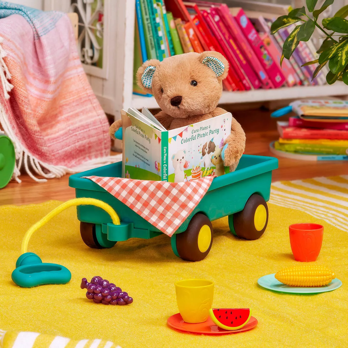 B. toys Teddy Bear, Board Book & Picnic Set - Happyhues Cara Mellow Bear - image 2 of 5