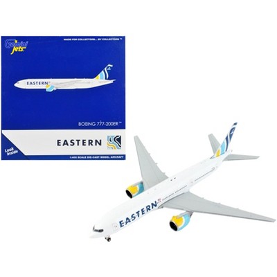 Boeing 777-200ER Commercial Aircraft "Eastern Air Lines" White with Striped Tail 1/400 Diecast Model Airplane by GeminiJets