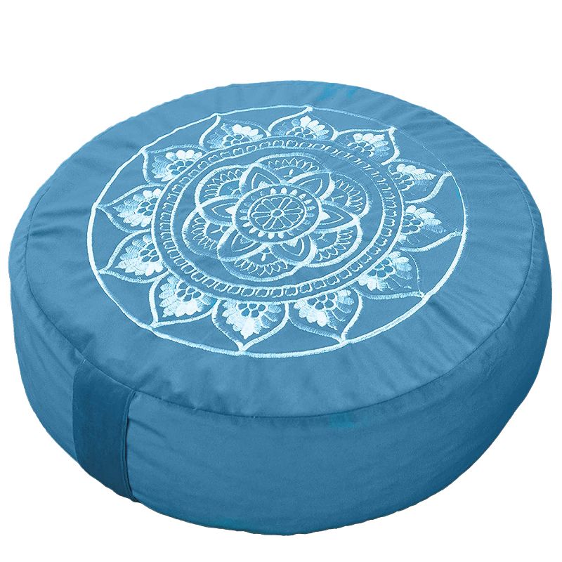 Florensi Round Meditation Cushion, Removable & Washable Velvet Cover, 100% Buckwheat Fill, 1 of 6