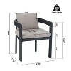 Christopher Knight Home Landon Patio Modern Aluminum Upholstered Dining Chairs with Wood Grain Finish (Set of 2) - 3 of 4