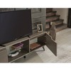 Chic Crate - 66" Mid-Century Media Console - 2 Door Cabinets & Tempered Glass Shelf - TV Stand for 75" TVs - Walnut Brown - 4 of 4