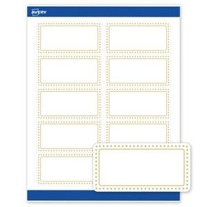 Avery 2" x 4" Labels, Gold Border with Gold Dots, 100 ct - 1 of 4