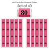 Big Dot of Happiness Chic 80th Birthday - Pink, Black and Gold - Mini Candy Bar Wrapper Stickers - Birthday Party Small Favors - 40 Count - 3 of 4