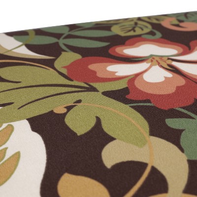 Brown and Green Floral Outdoor Throw Pillow Set