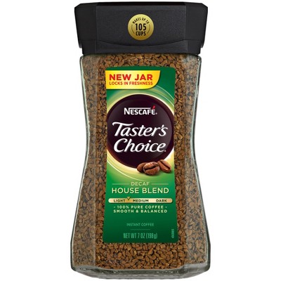 Nescafe Taster's Choice Decaf House Blend Light Roast Instant Coffee, 7oz