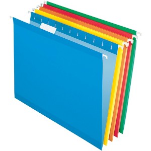 Pendaflex Reinforced Hanging File Folders, 1/5 Cut Tabs, Letter Size, Assorted Colors, Set of 25 - 1 of 1