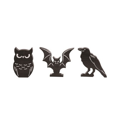 Transpac MDF Die Cut Halloween Character Decor Set of 3 Decorative Figurines for Tabletop Indoor Use