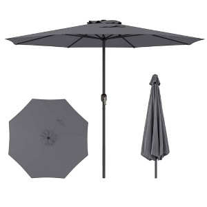 Costway 12 FT Patio Umbrella Outdoor Market Umbrella with Crank Handle 8 Sturdy Ribs Coffee/Beige/Red/Navy/Gray - 1 of 4