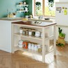 Anybear  3 piece 45" Stationary Kitchen Island Set with 2 Seatings - 3 of 4