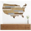 HomeRoots 19" X 31" Brown and Gray USA Wood and Metal Hanging Dimensional Sculpture - 2 of 4